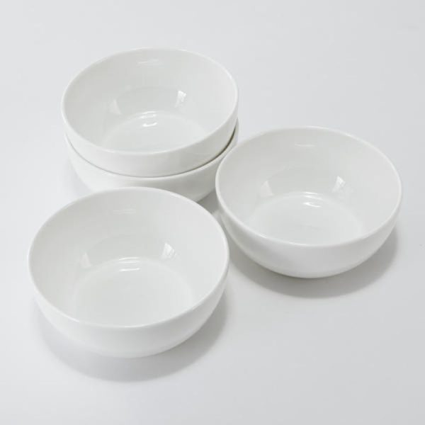 Korean WOW ROUND Bone China Soup Bowl Set 4P For Sale - Image 2