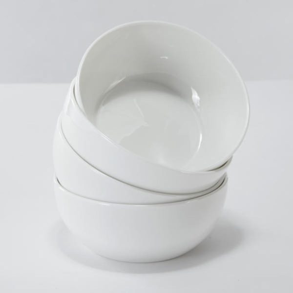 Korean WOW ROUND Bone China Soup Bowl Set 4P For Sale